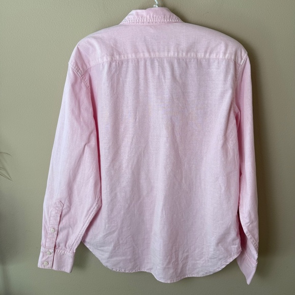 J.Crew Garment Dyed Chambray Shirt Womens 6 Pink Button Down Top BP627 - Picture 2 of 8